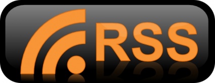 Black Button RSS News Glassy Blog Posts Syndication