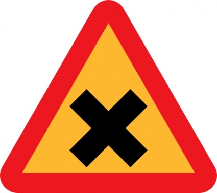 Cross Road Sign clip art