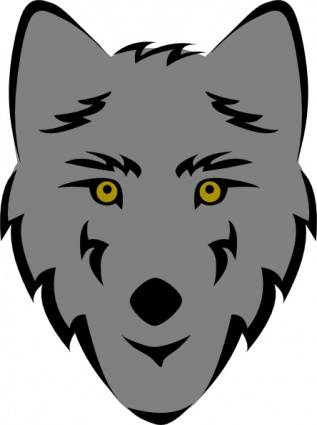Wolf Head Stylized clip art